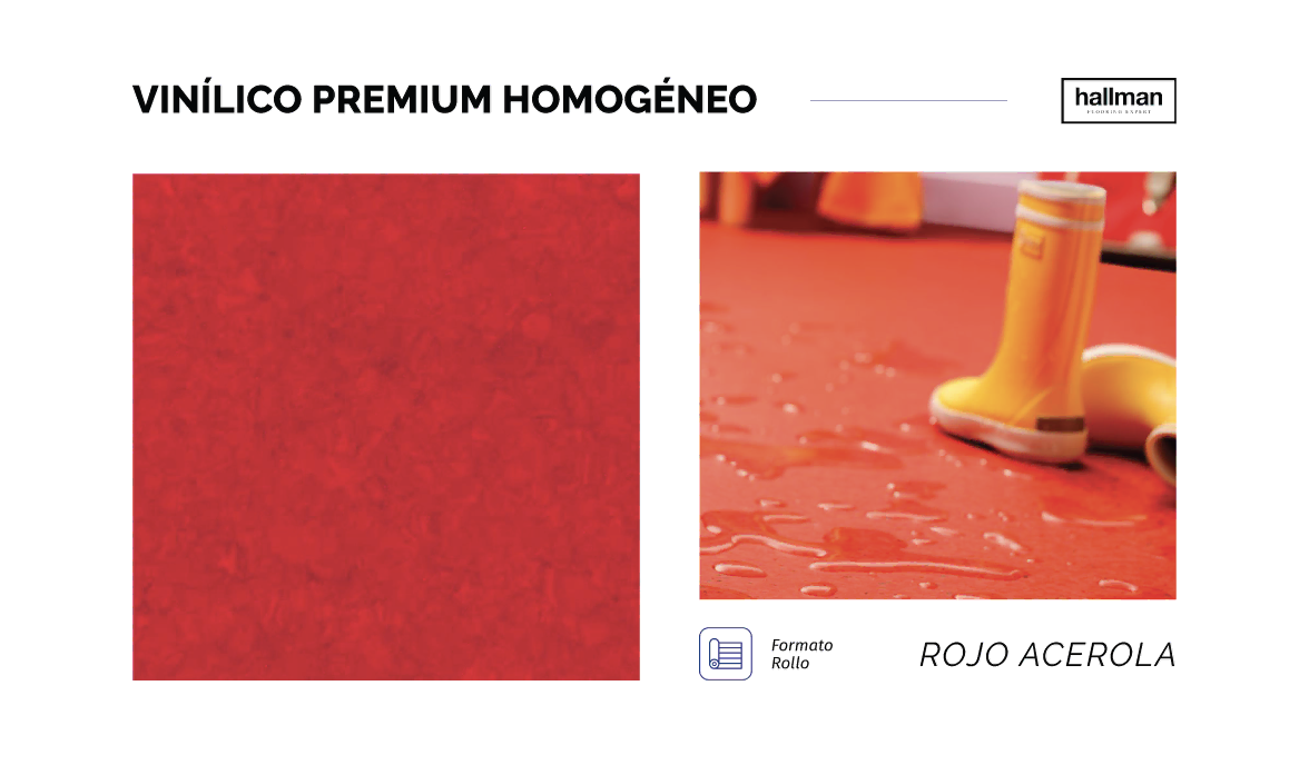 Vinílico Premium Homogéneo Rojo-acerola-vertical