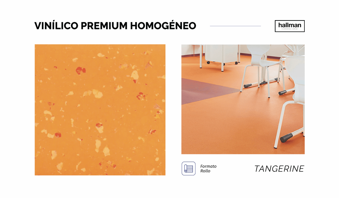 Vinílico Premium Homogéneo Tangerine-vertical