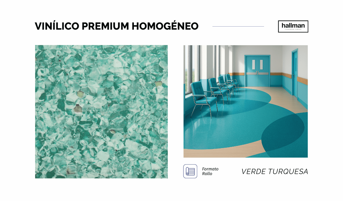 Vinílico Premium Homogéneo Verde-turquesa-vertical