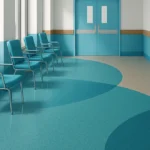 Vinílico premium homogéneo piso sala descanso clínica, TURQUESA, OMV