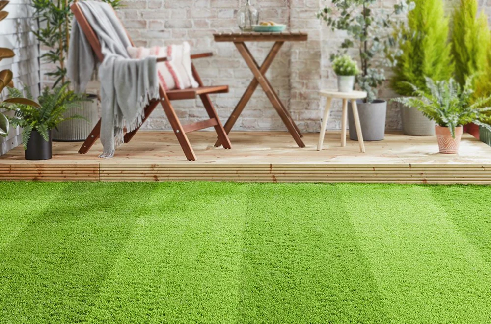 Jardín exterior Pasto Sintético, 2 colores, OMV