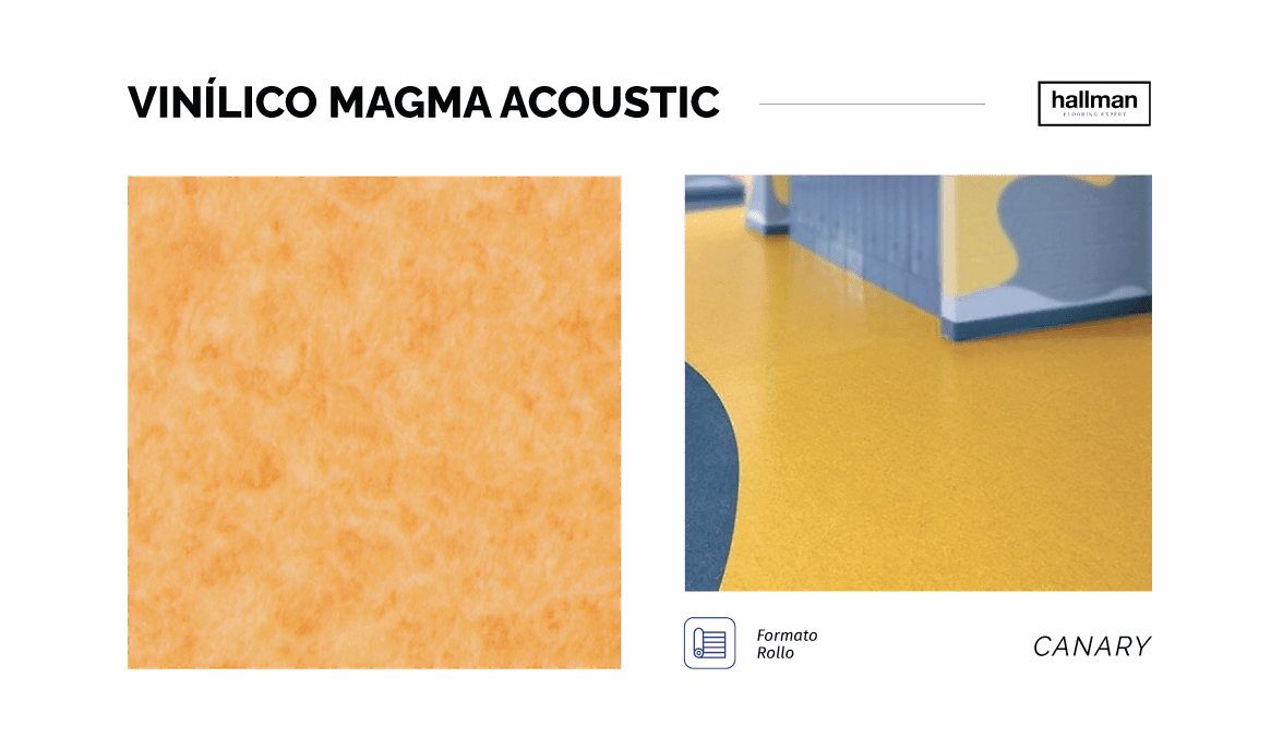 Vinílico Magma Acoustic Canary, Detalle COLOR & TEXTURA Vertical