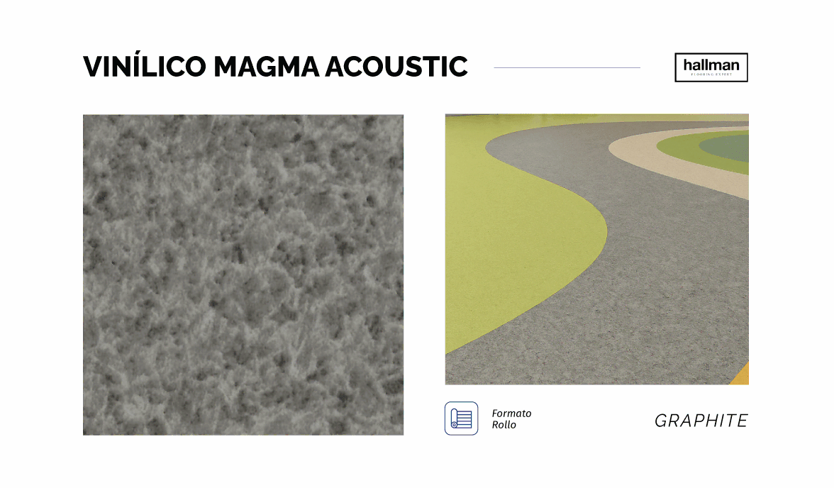 Vinílico Magma Acoustic Graphite, Detalle COLOR & TEXTURA Horizontal
