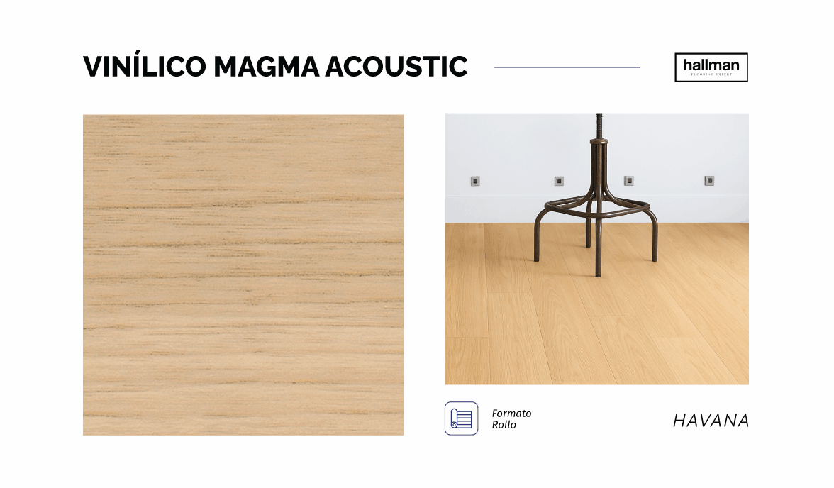 Vinílico Magma Acoustic Havana, Detalle COLOR & TEXTURA Vertical