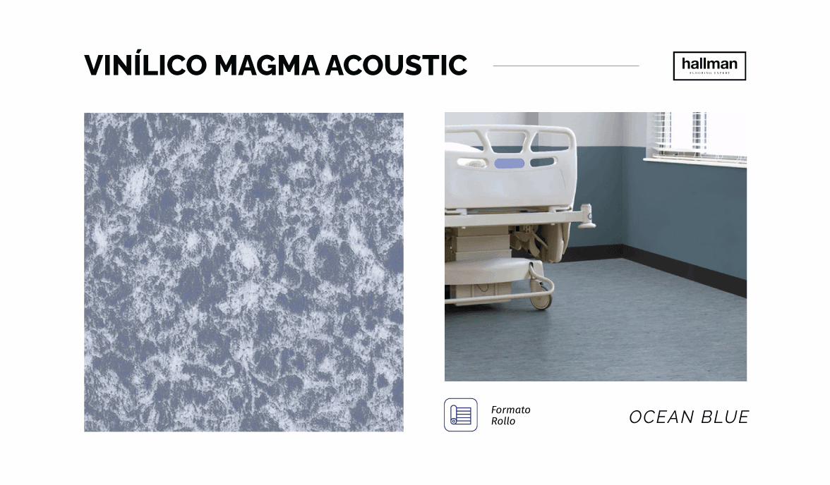 Vinílico Magma Acoustic Ocean Blue, Detalle COLOR & TEXTURA Horizontal