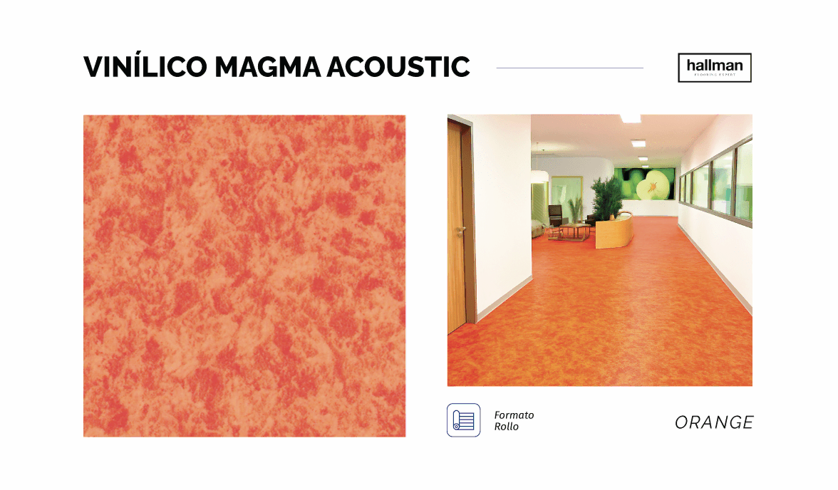 Vinílico Magma Acoustic Orange, Detalle COLOR & TEXTURA Horizontal