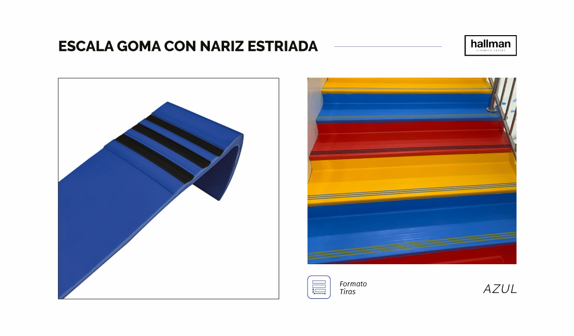 Escala de Goma con Nariz Estriada - Color Azul H, OMV