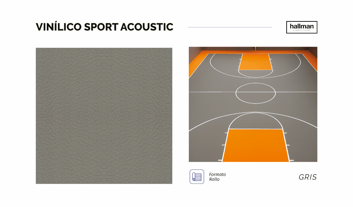 Vinílico Sport Acoustic 4.5mm - Gris - V
