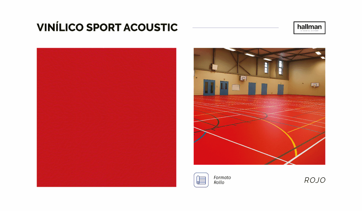 Vinílico Sport Acoustic 4.5mm - Rojo - V