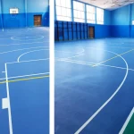 Vinílico Sport Acoustic Azul Diamond - vistas Cancha techada, OMV