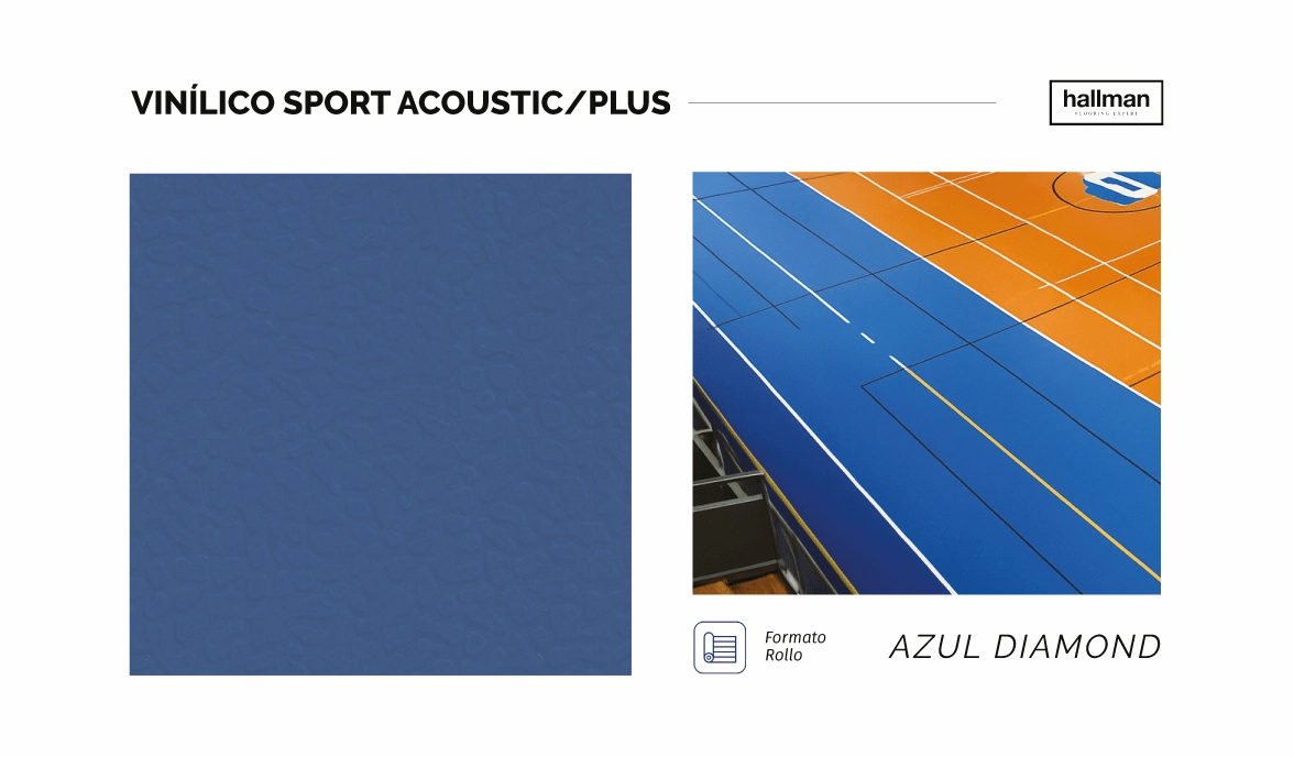 Vinílico Sport Acoustic Plus - Azul Diamond-Horizontal