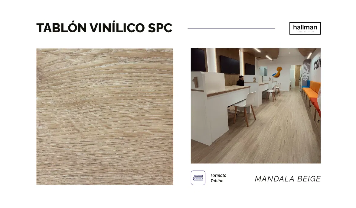 Tablón SPC Mandala Beige Vertical, OMV