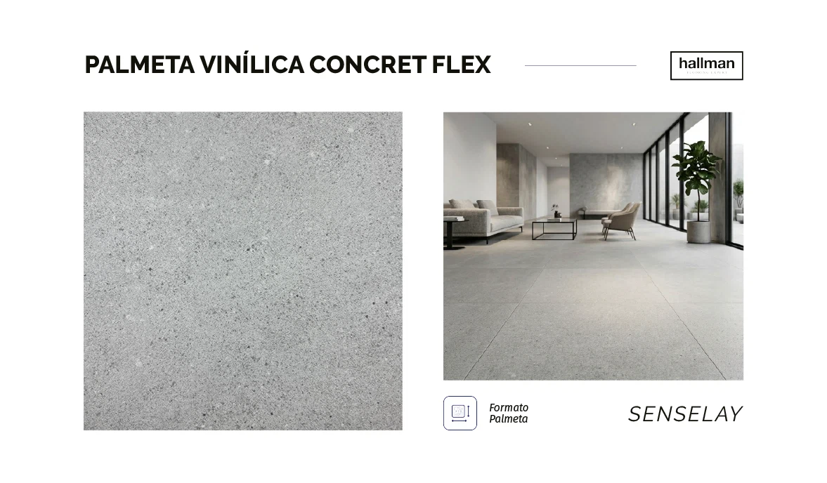 Palmeta vinílica Concret Flex COLOR & TEXTURA SENSELAY VERTICAL