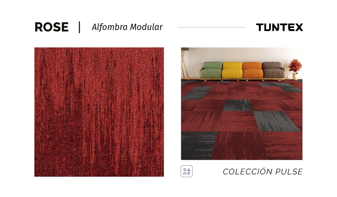 Alfombra Modular Muestra Popup Colección Pulse - Color Rose Vertical