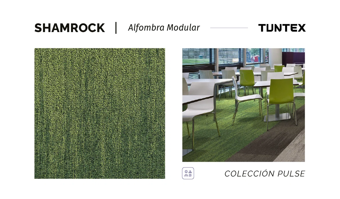 Alfombra Modular Muestra Popup Colección Pulse - Color Shamrock Vertical