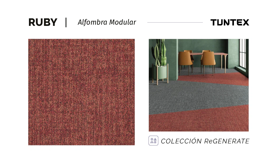Alfombra Modular Muestra Colección ReGenerate - Color Ruby V