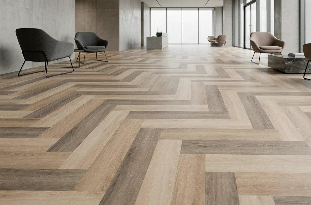 Tablón Vinílico LVT Virgen Ellegance (5mm) Lisboa & Oporto Oak Openspace Floor, OMV