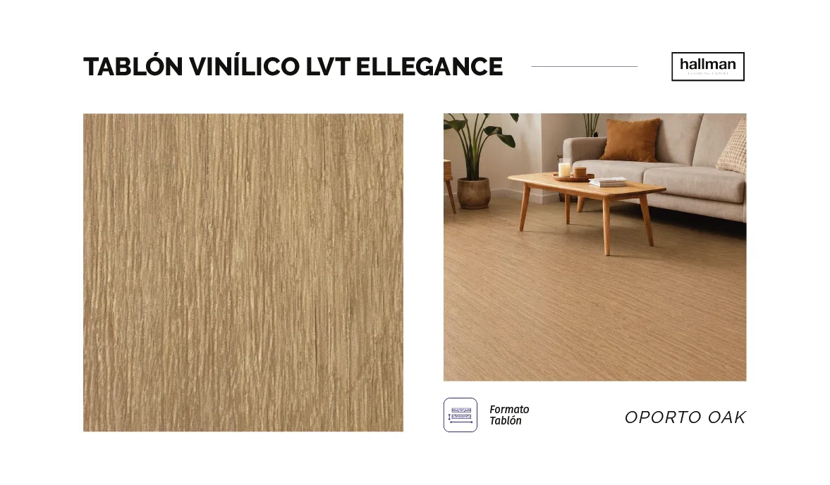 Tablón Vinílico LVT Ellegance - Oporto Oak Muestra Horizontal, OMV