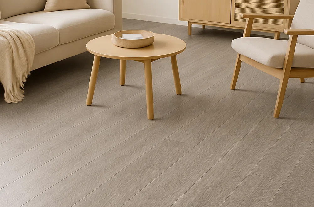 Tablón Vinílico LVT Ellegance 5mm - Capuccino Oak piso Interior Airbnb detalle, OMV