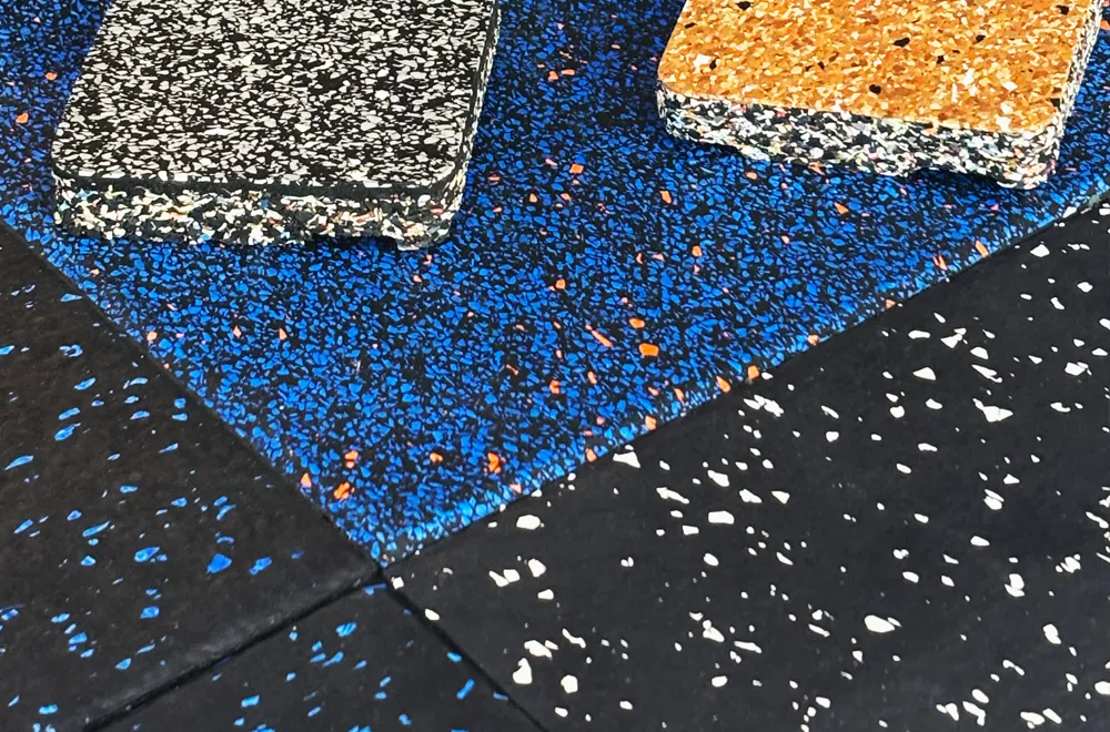 EcoCaucho INTERLOCK - Blue & Orange/Pebble Sand/Grey _ OMV