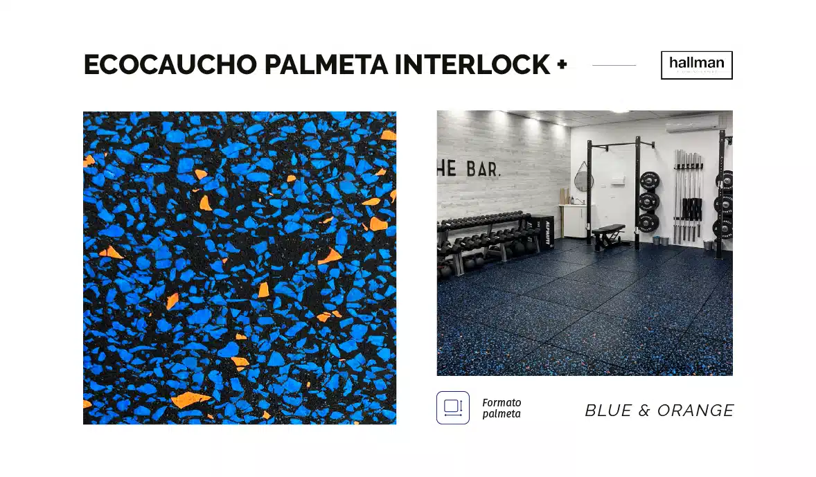 EcoCaucho INTERLOCK Plus - Blue & Orange Vertical OMV