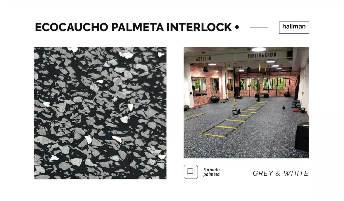 EcoCaucho INTERLOCK Plus - Grey & White Horizontal OMV