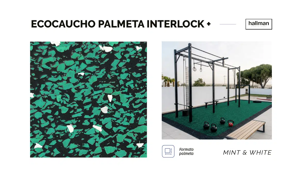 EcoCaucho INTERLOCK Plus - Mint & White Vertical OMV