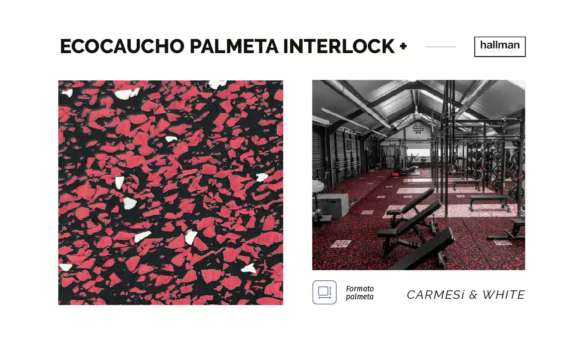 EcoCaucho INTERLOCK Plus - Carmesi & white Vertical OMV