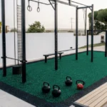 Piso Ecocaucho INTERLOCK Plus - Mint & white, OMV